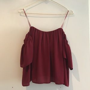 Maroon Strapless Blouse
